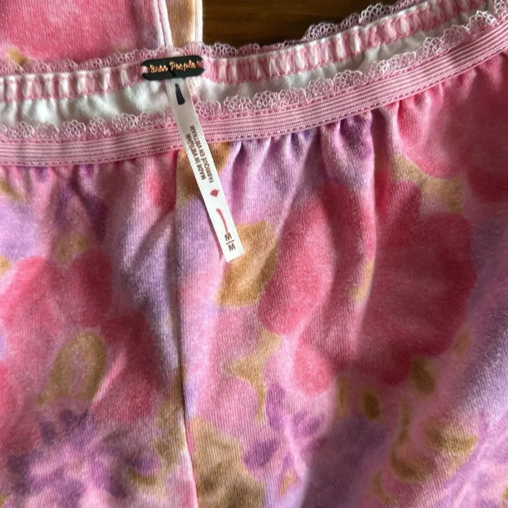 Free People Hot Pink Combo Get Physical Bustier Crop Top Shorts Co-Ord Set